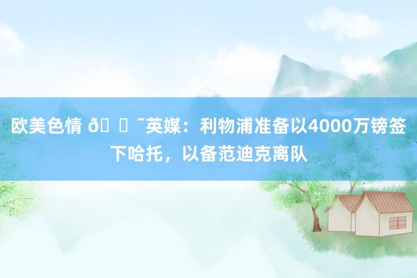 欧美色情 😯英媒：利物浦准备以4000万镑签下哈托，以备范迪克离队